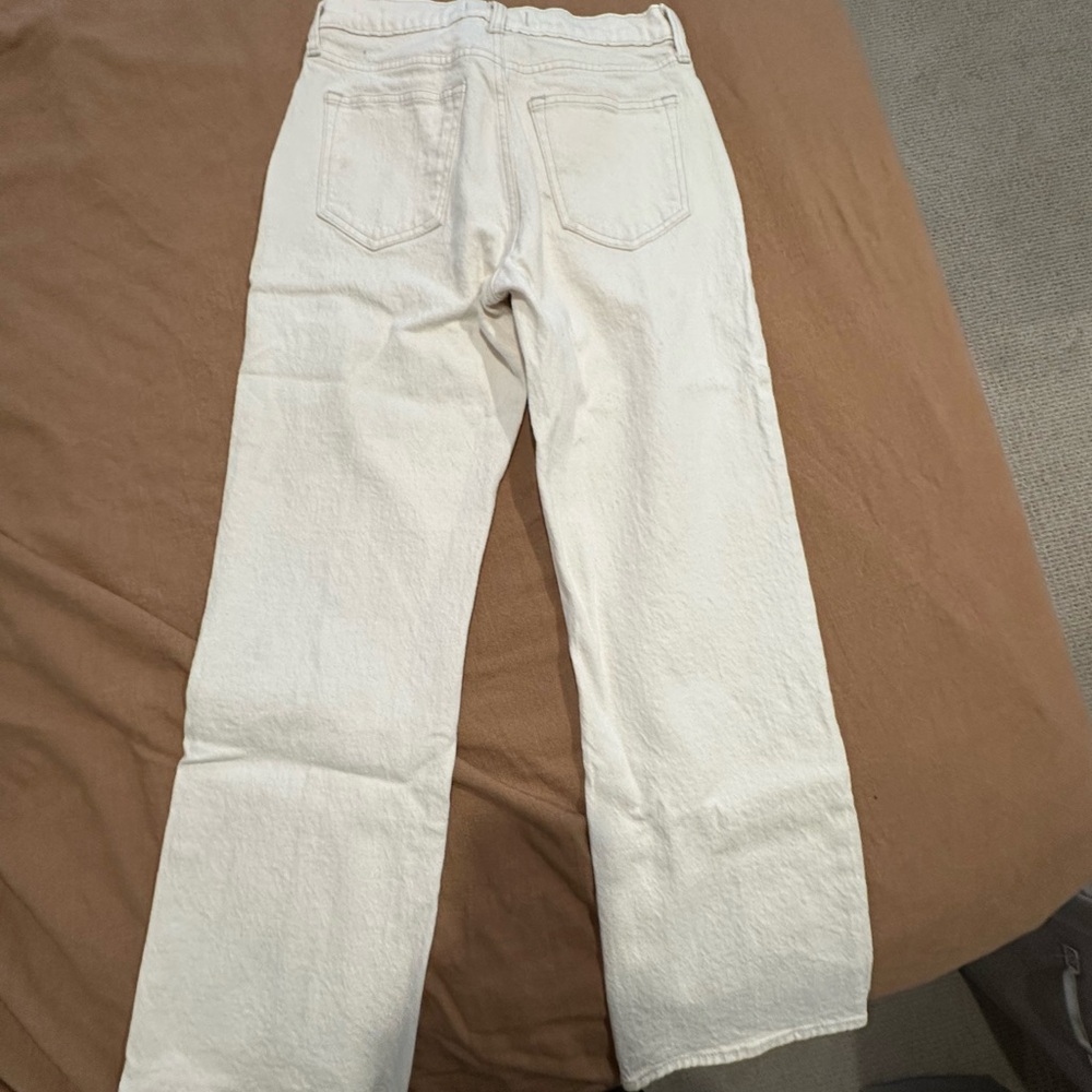 Abercrombie & Fitch Women's Cream baggy mid rise